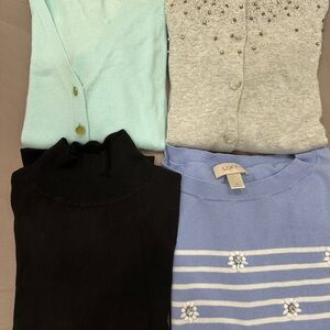 LOFT Women's Sweater Collection - Black, Gray, Blue, Mint